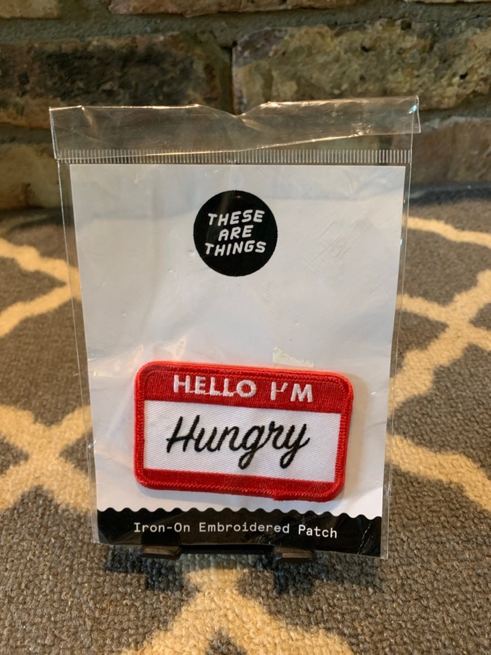HELLO I'M Hungry Iron-On Embroidered Patch